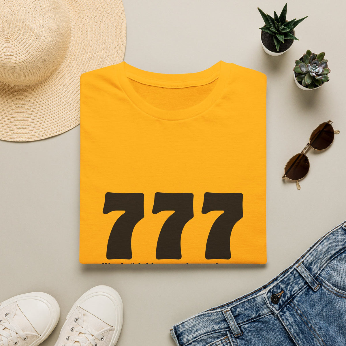 777 Lucky Number T-Shirt — Positive Vibes Graphic Tee