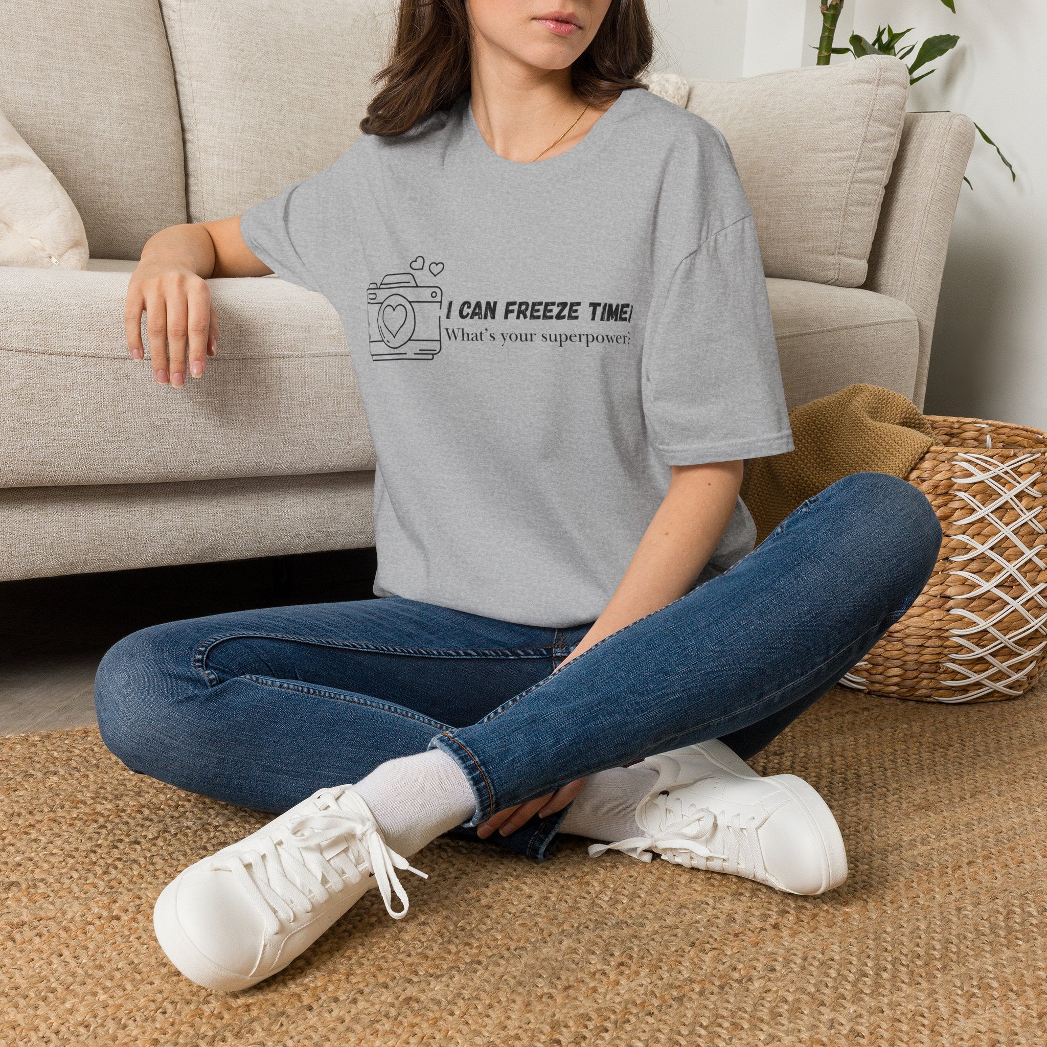 I Can Freeze Time Camera T-Shirt — "What's Your Superpower?"