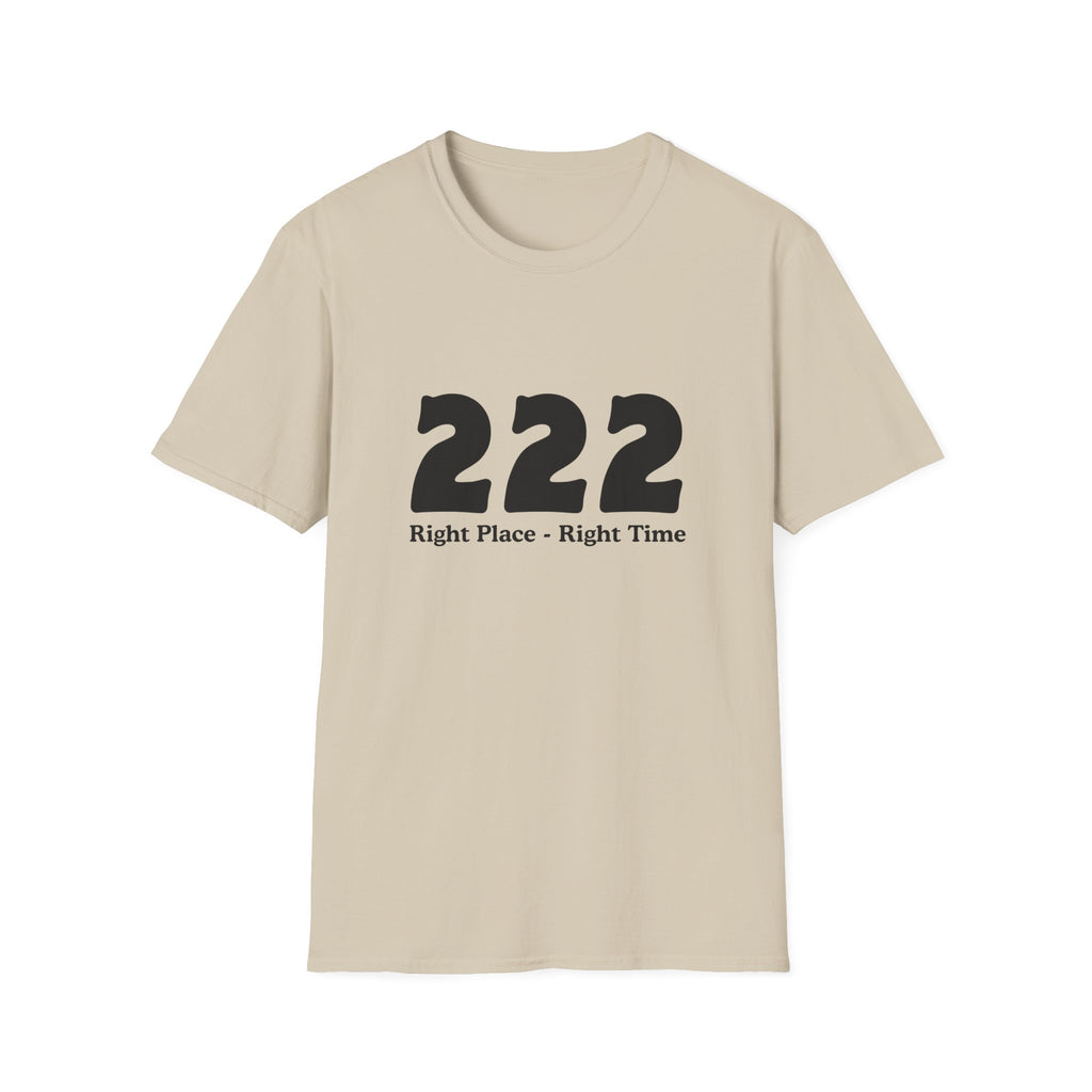 222 Right Place Right Time T-Shirt — Angel Number 222 Spiritual Tee