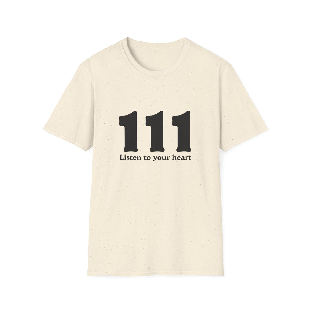 111 Listen to Your Heart T‑Shirt — Angel Number 111 Spiritual Tee