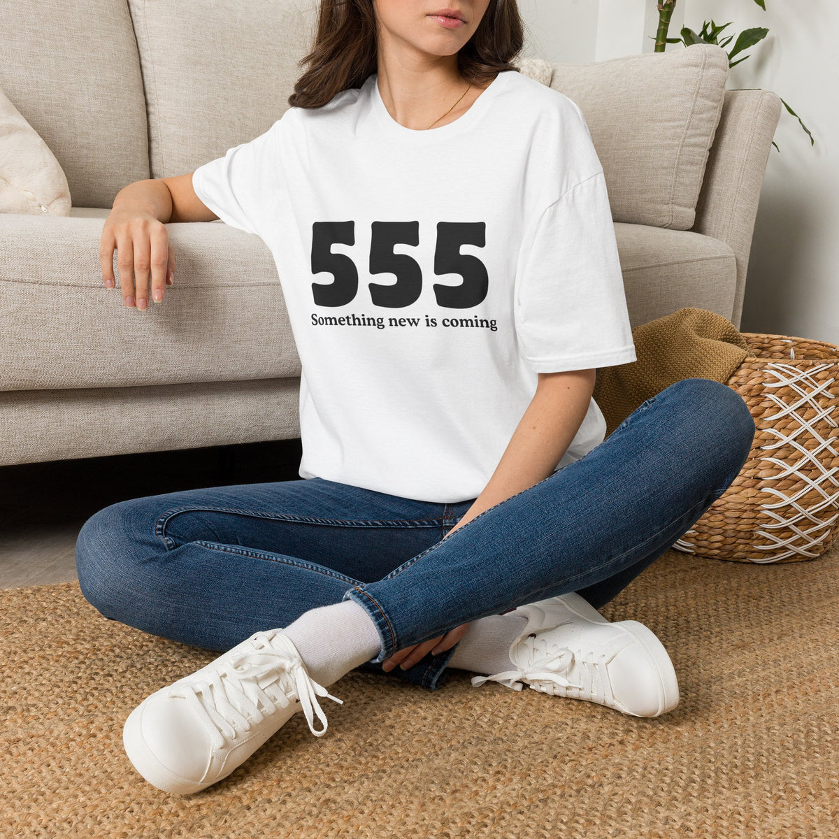 555 T‑Shirt — "Something New Is Coming" Angel Number Tee