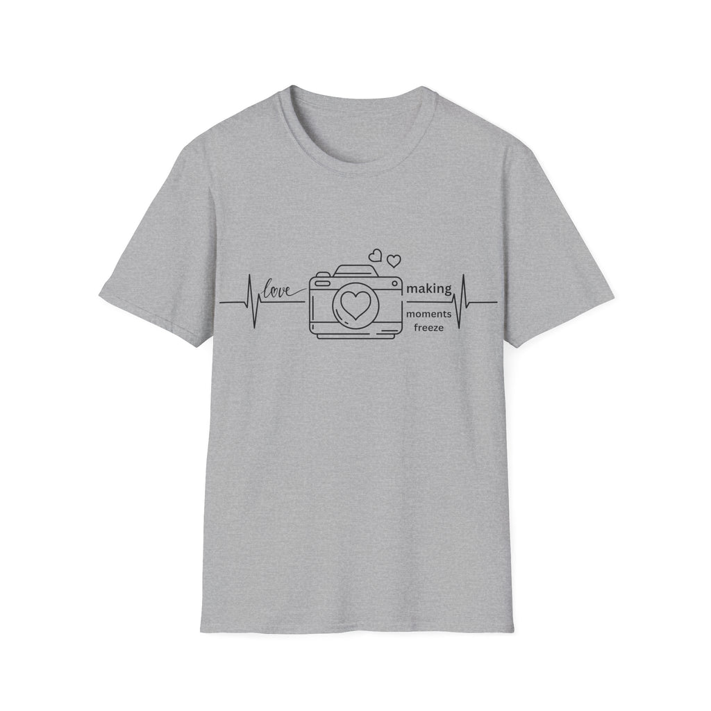 Photography Lover T-Shirt — “Love Making Moments Freeze” Camera Graphic Tee