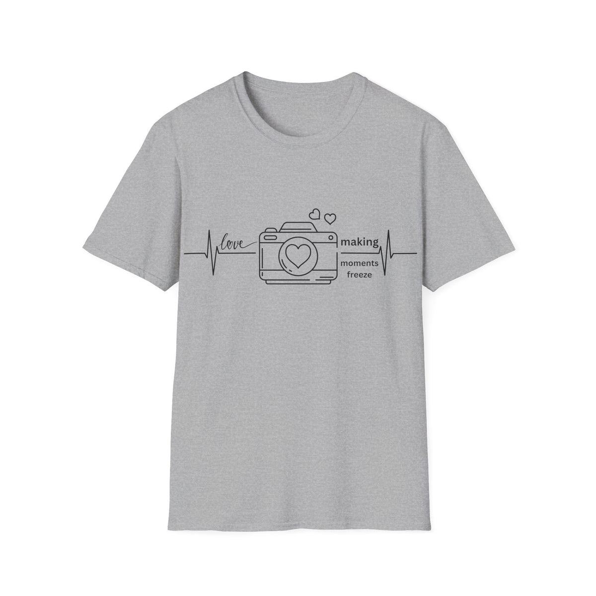 Photography Lover T-Shirt — “Love Making Moments Freeze” Camera Graphic Tee