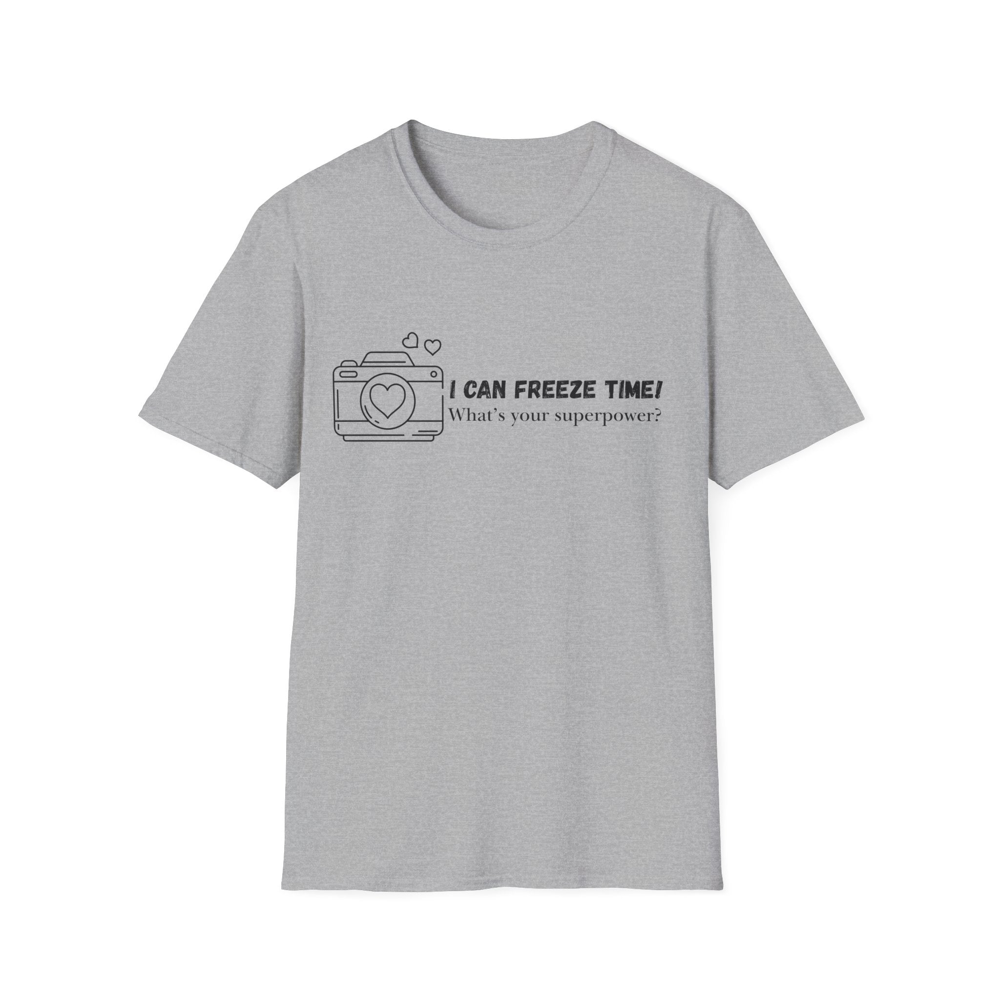 I Can Freeze Time Camera T-Shirt — "What's Your Superpower?"