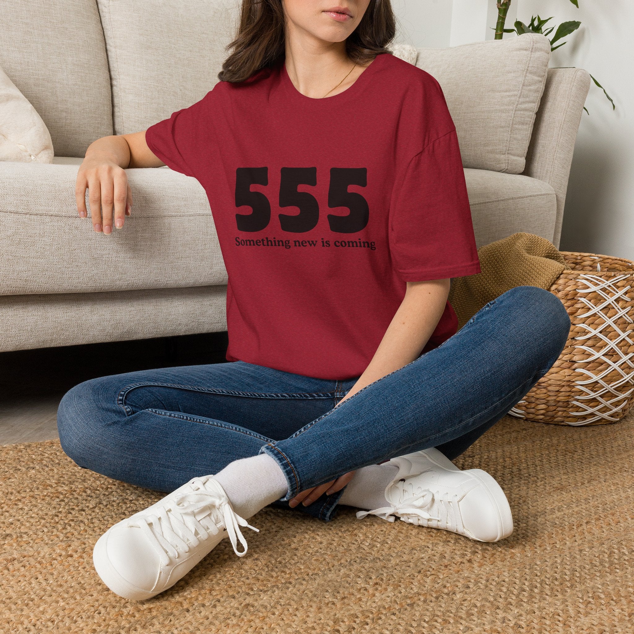555 T‑Shirt — "Something New Is Coming" Angel Number Tee