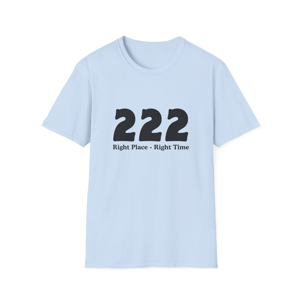 222 Right Place Right Time T-Shirt — Angel Number 222 Spiritual Tee