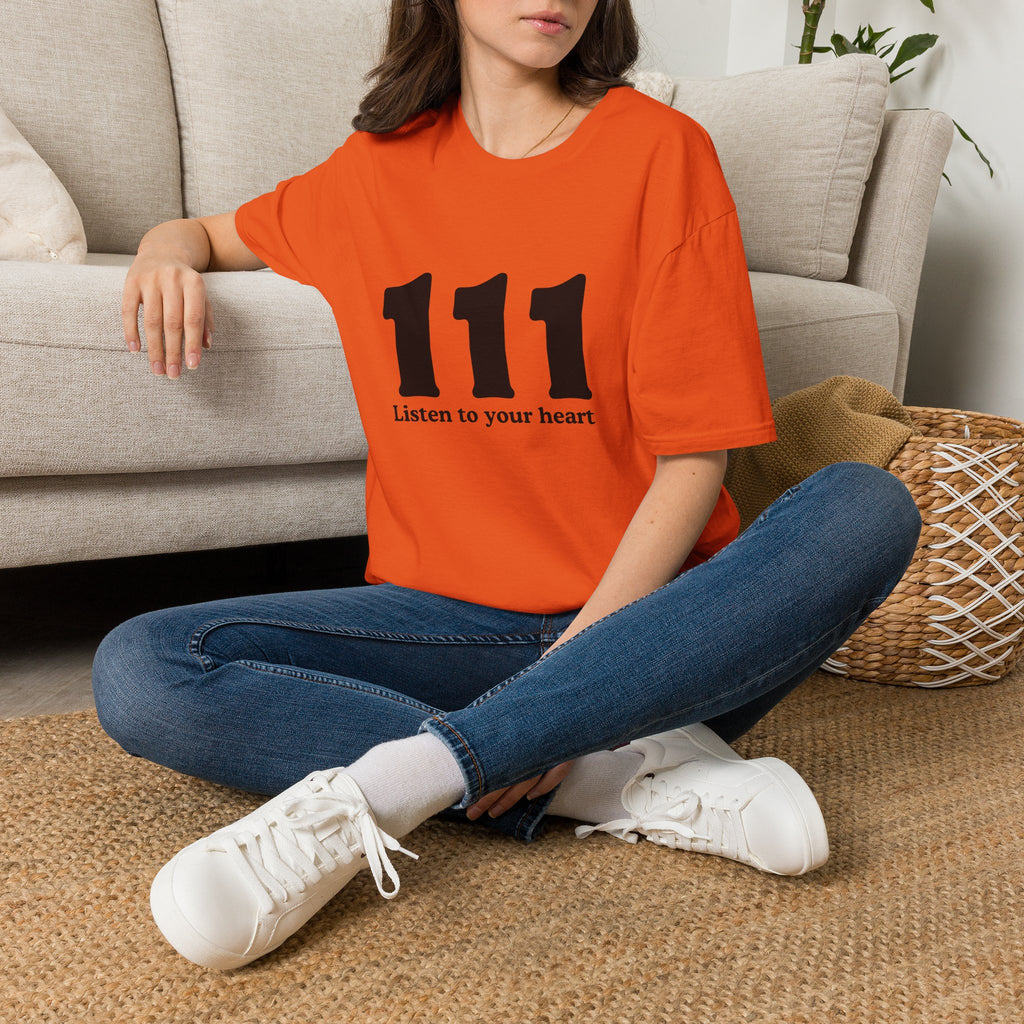 111 Listen to Your Heart T‑Shirt — Angel Number 111 Spiritual Tee