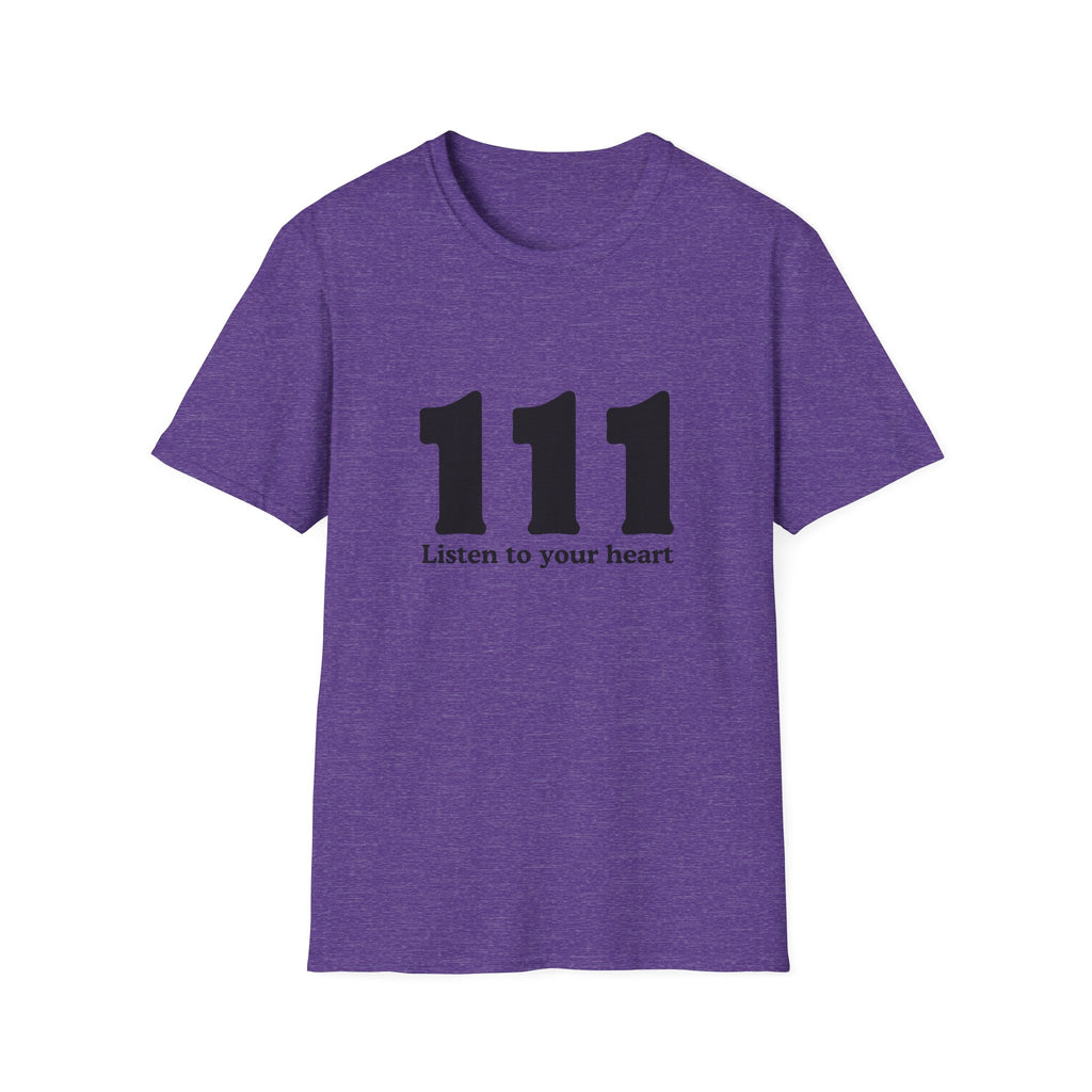 111 Listen to Your Heart T‑Shirt — Angel Number 111 Spiritual Tee