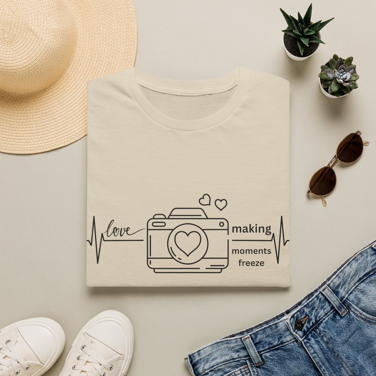 Photography Lover T-Shirt — “Love Making Moments Freeze” Camera Graphic Tee