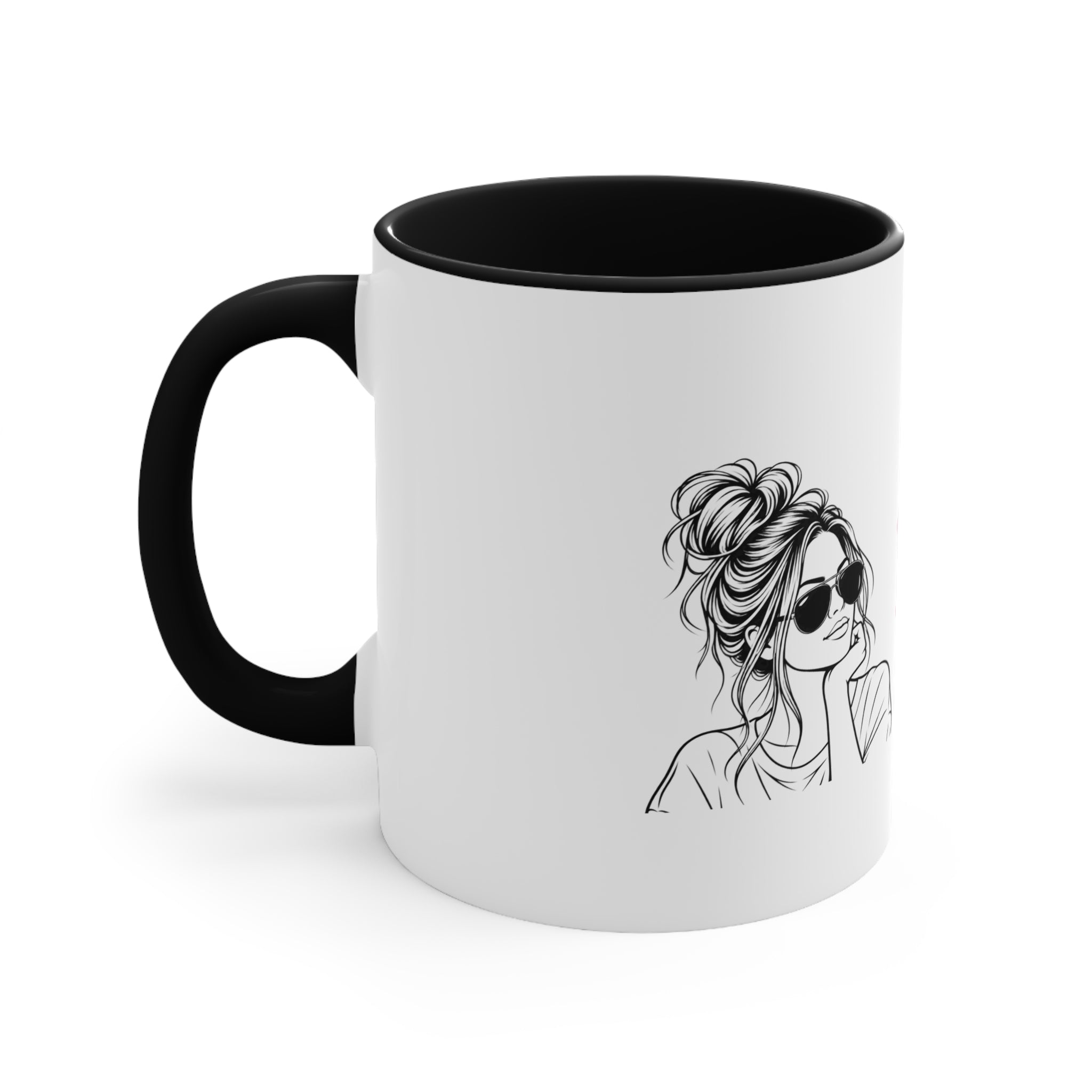 Not Today Accent Mug — Sassy Woman Illustration 11oz