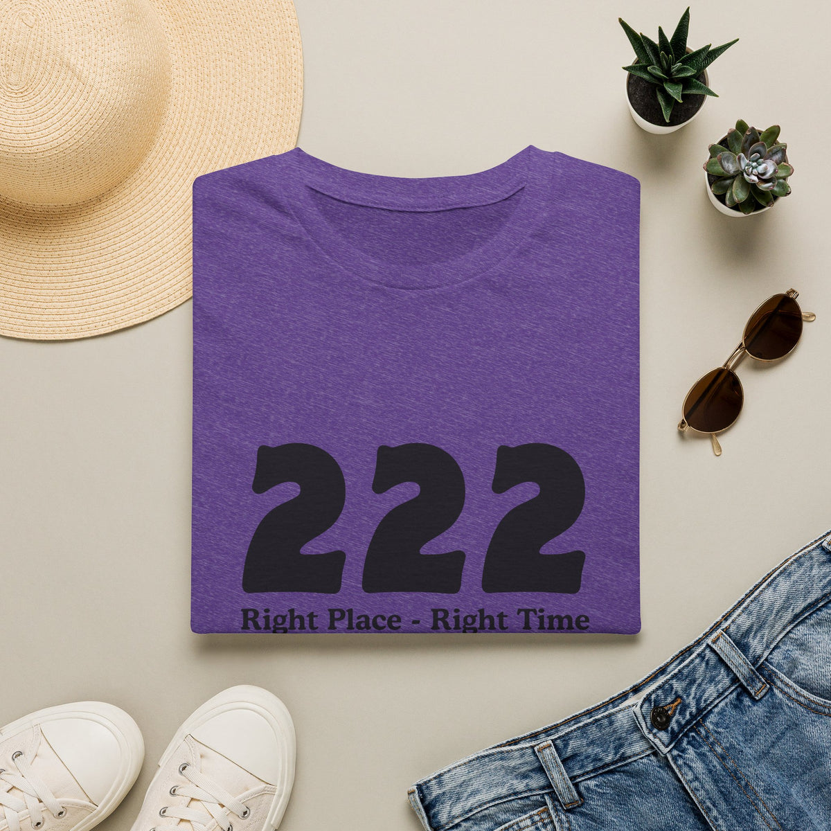 222 Right Place Right Time T-Shirt — Angel Number 222 Spiritual Tee
