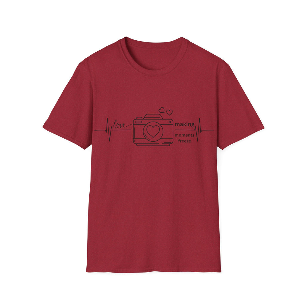 Photography Lover T-Shirt — “Love Making Moments Freeze” Camera Graphic Tee