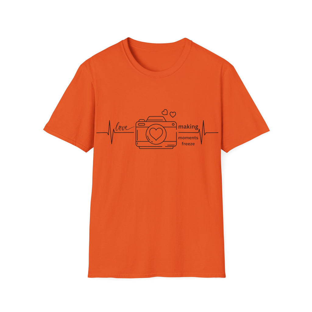 Photography Lover T-Shirt — “Love Making Moments Freeze” Camera Graphic Tee