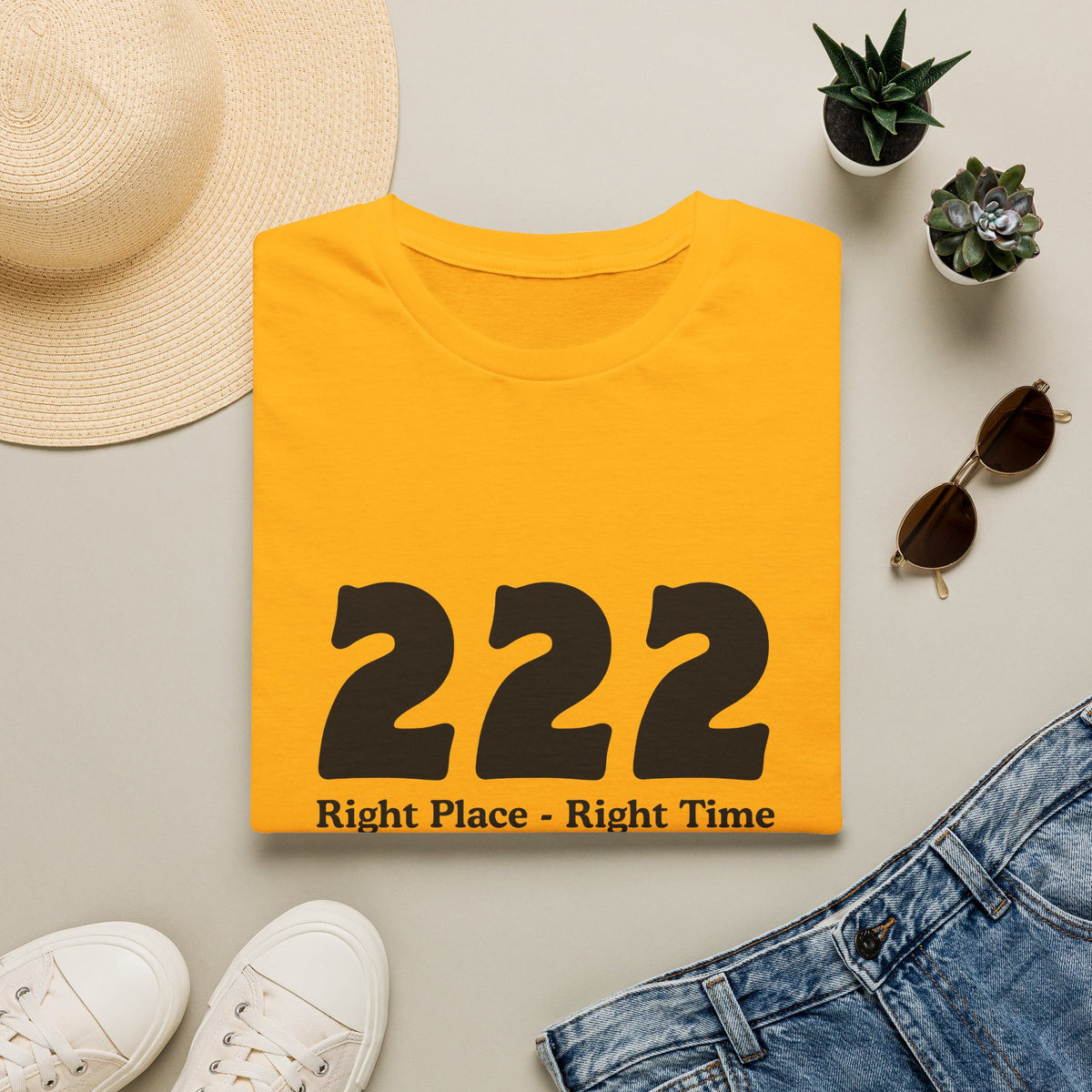 222 Right Place Right Time T-Shirt — Angel Number 222 Spiritual Tee