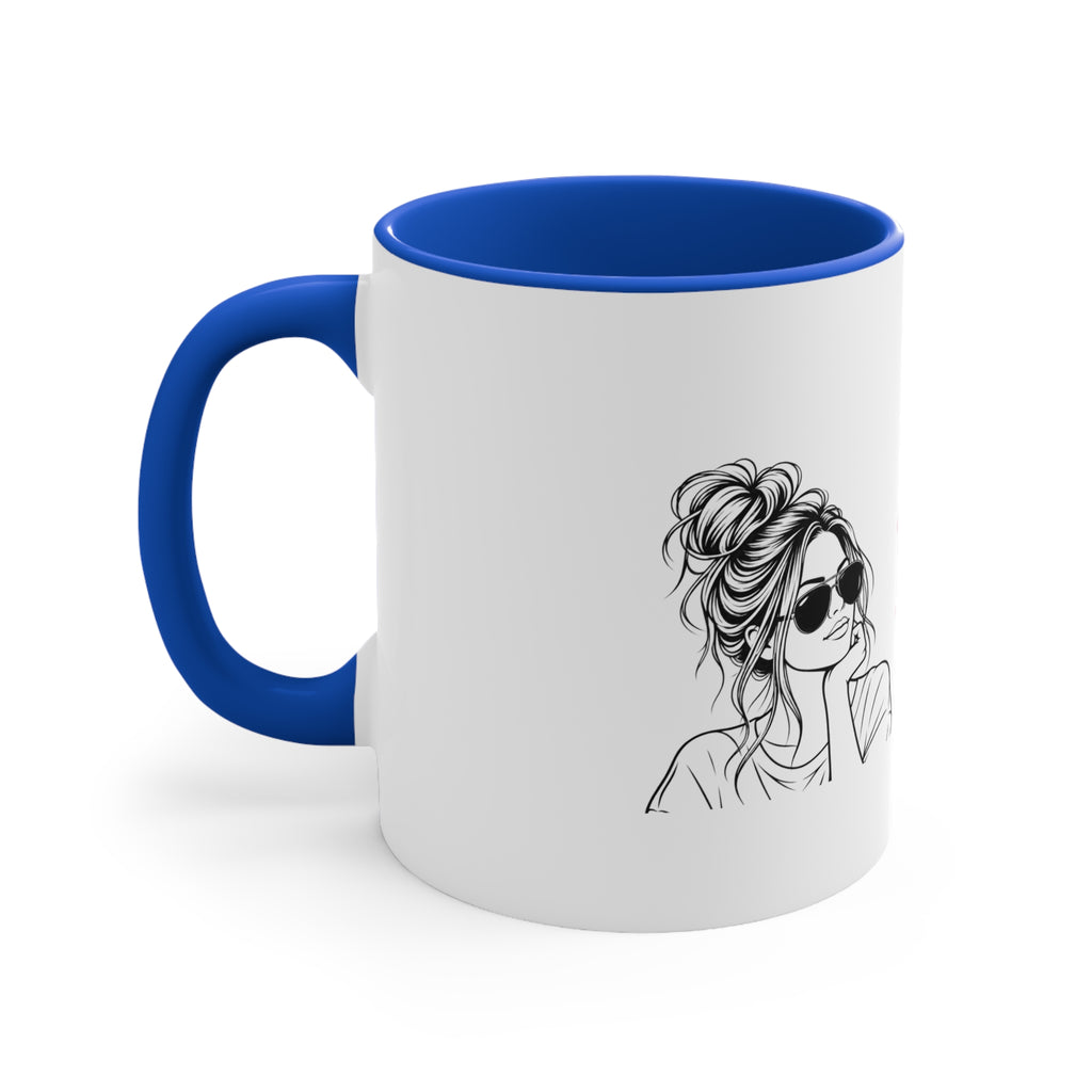 Not Today Accent Mug — Sassy Woman Illustration 11oz