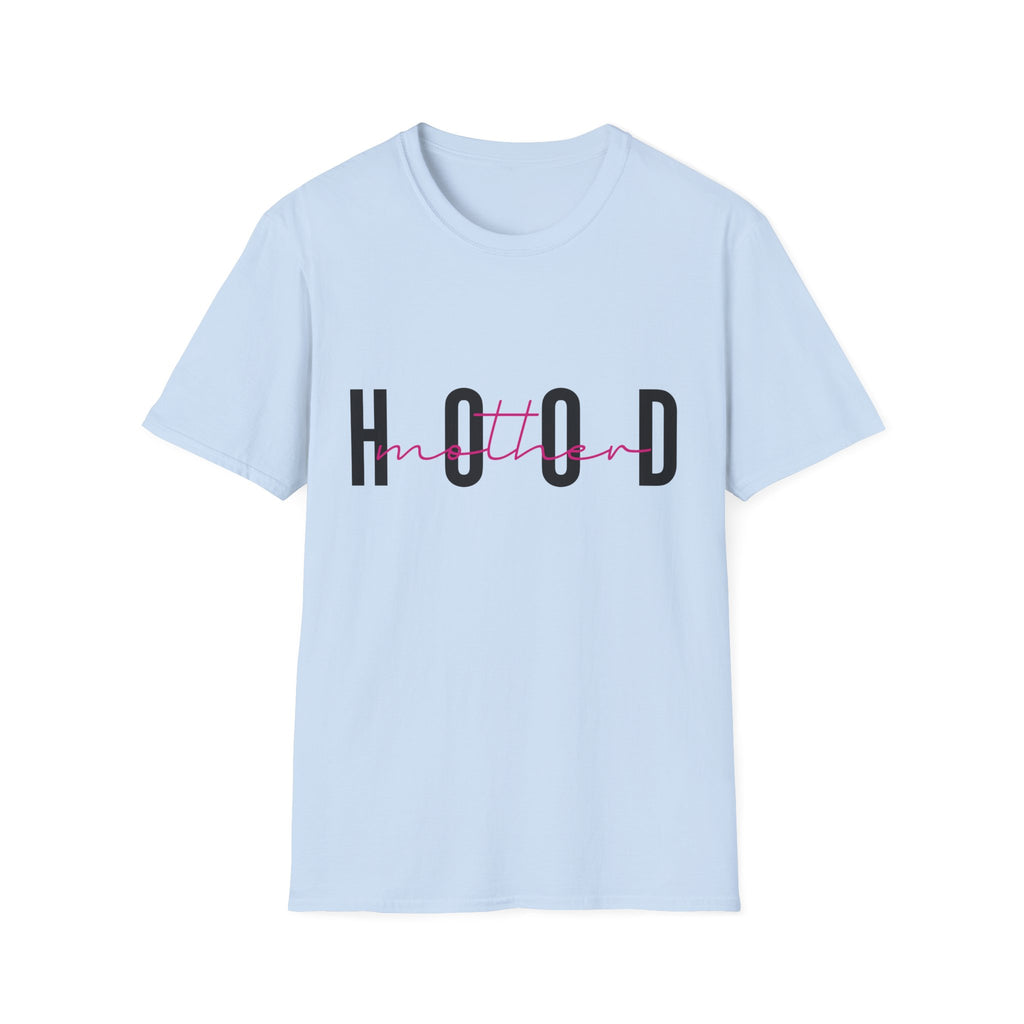 Hood Mum T-Shirt — Trendy 'HOOD' Script Graphic Tee for Mums