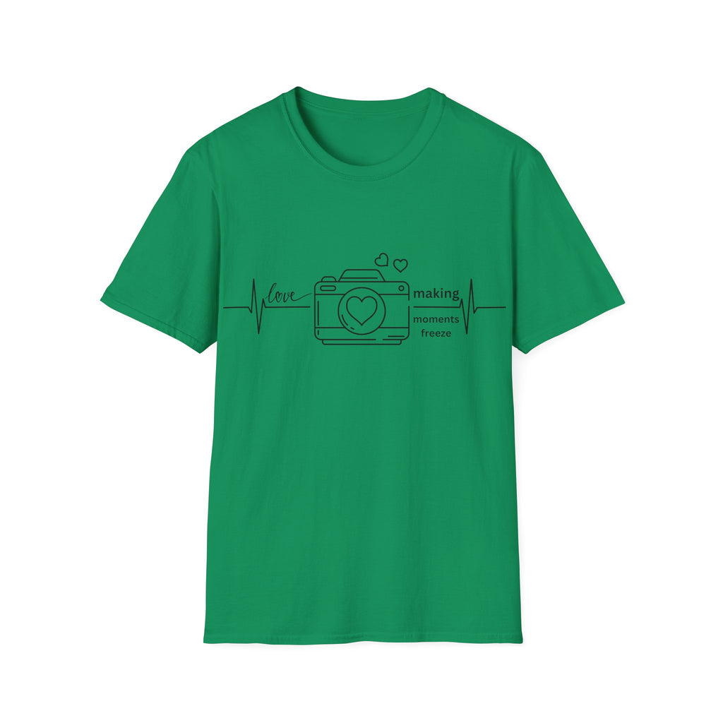 Photography Lover T-Shirt — “Love Making Moments Freeze” Camera Graphic Tee