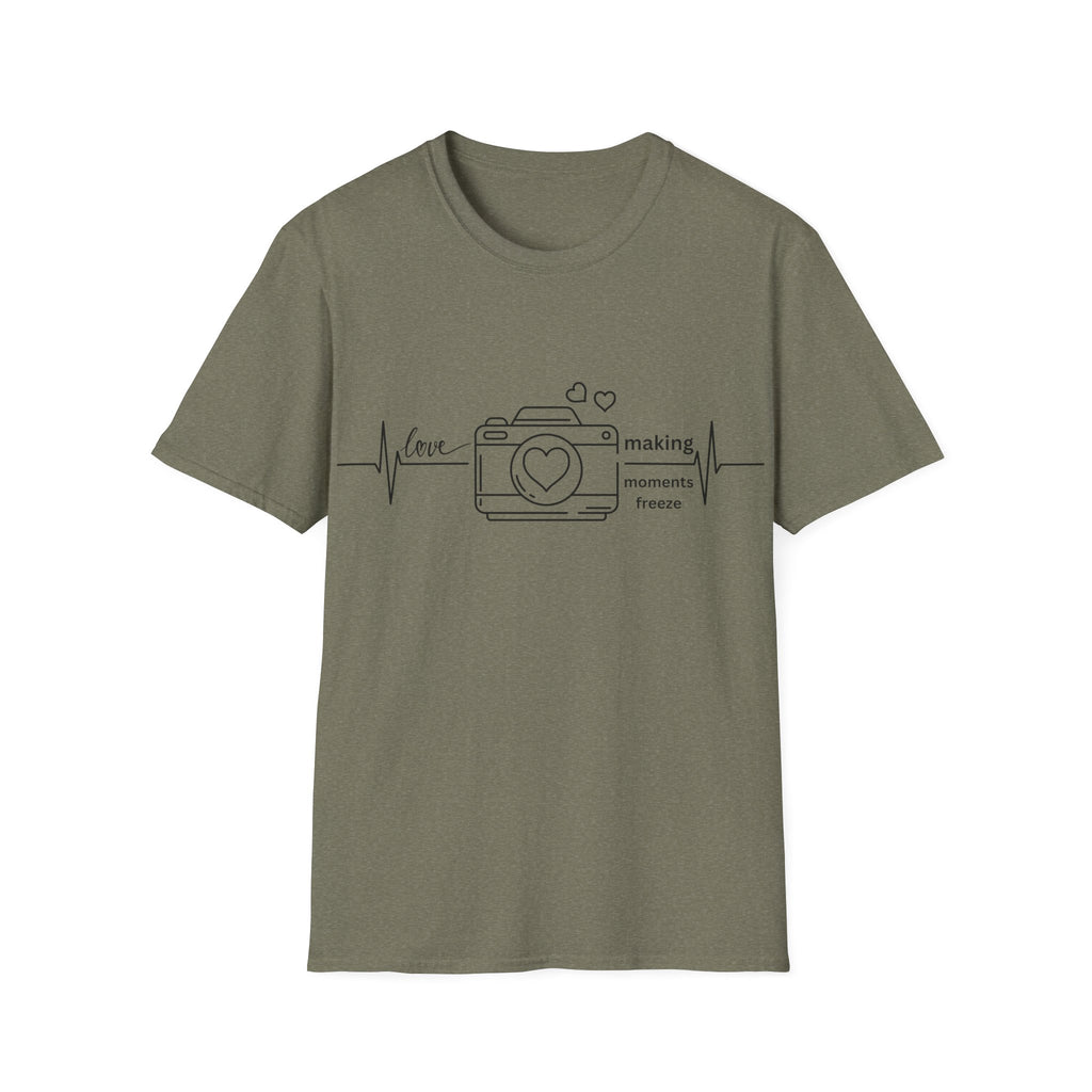 Photography Lover T-Shirt — “Love Making Moments Freeze” Camera Graphic Tee
