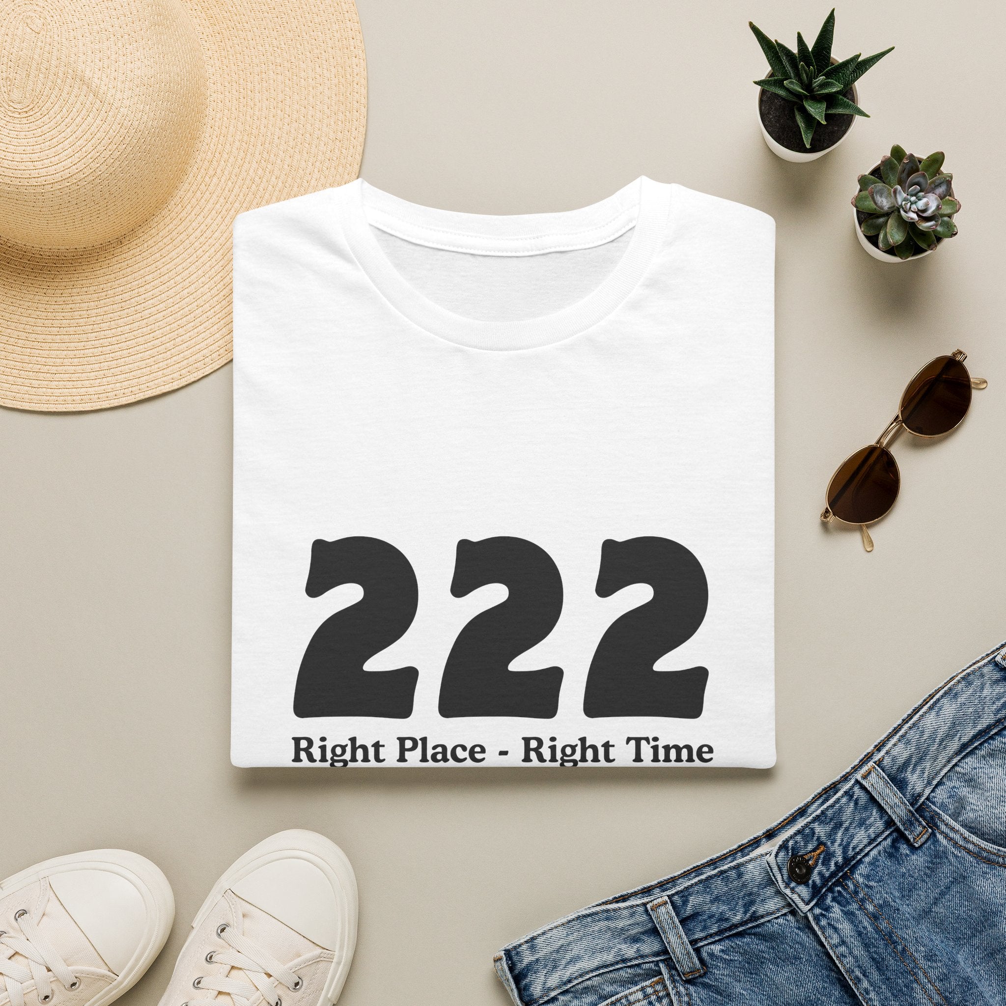 222 Right Place Right Time T-Shirt — Angel Number 222 Spiritual Tee