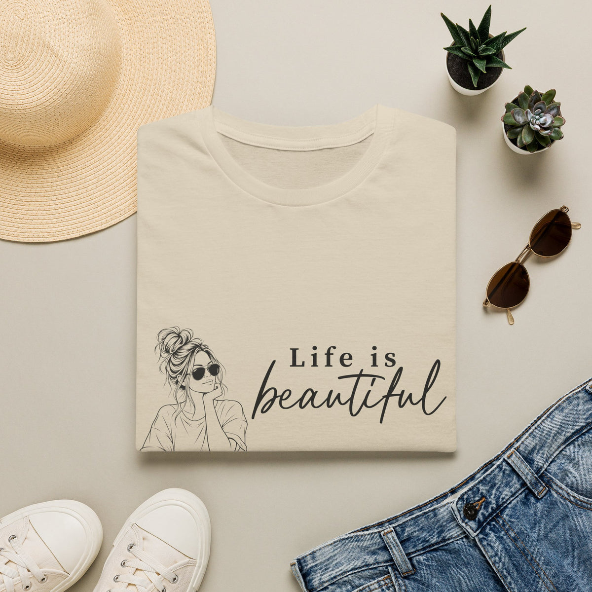 Life Is Beautiful Tee — Woman Graphic T‑Shirt
