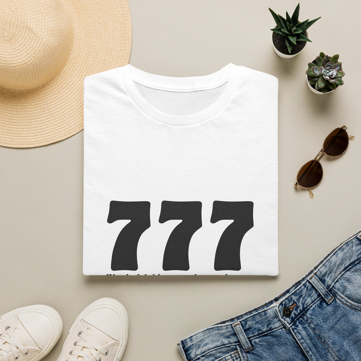 777 Lucky Number T-Shirt — Positive Vibes Graphic Tee
