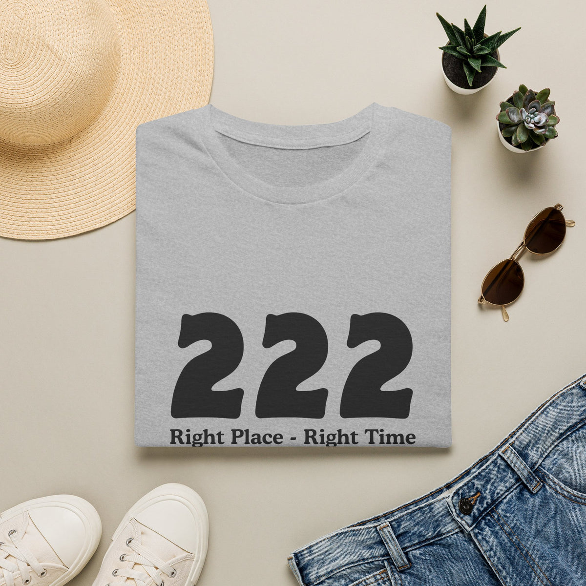 222 Right Place Right Time T-Shirt — Angel Number 222 Spiritual Tee