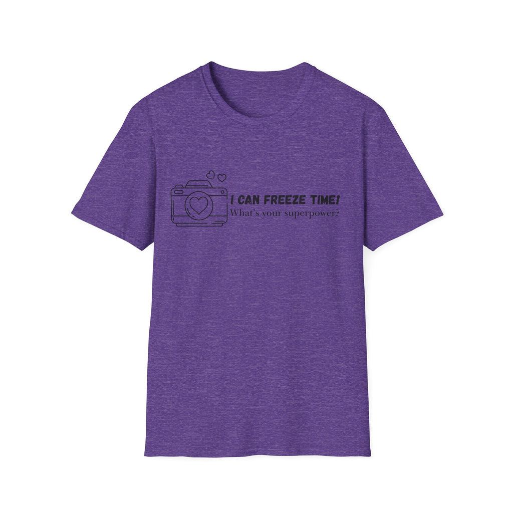 I Can Freeze Time Camera T-Shirt — "What's Your Superpower?"