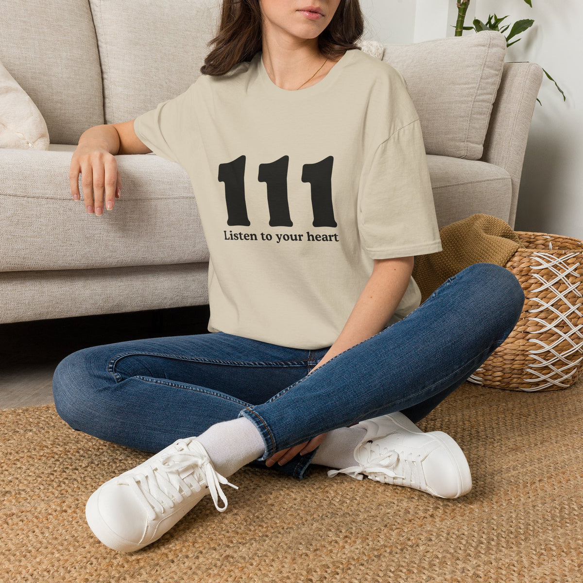 111 Listen to Your Heart T‑Shirt — Angel Number 111 Spiritual Tee