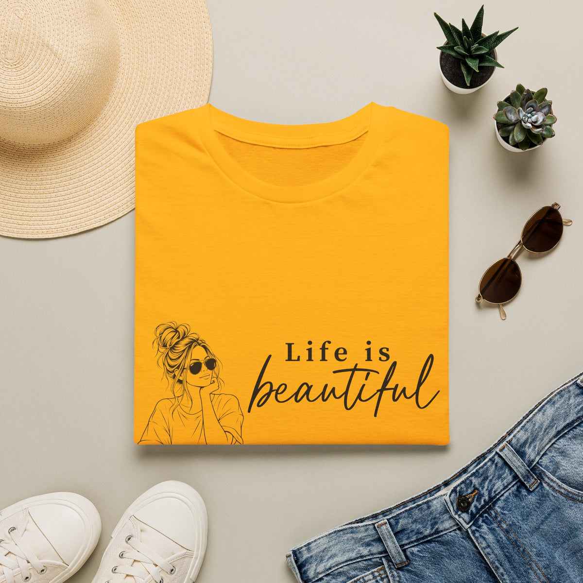 Life Is Beautiful Tee — Woman Graphic T‑Shirt