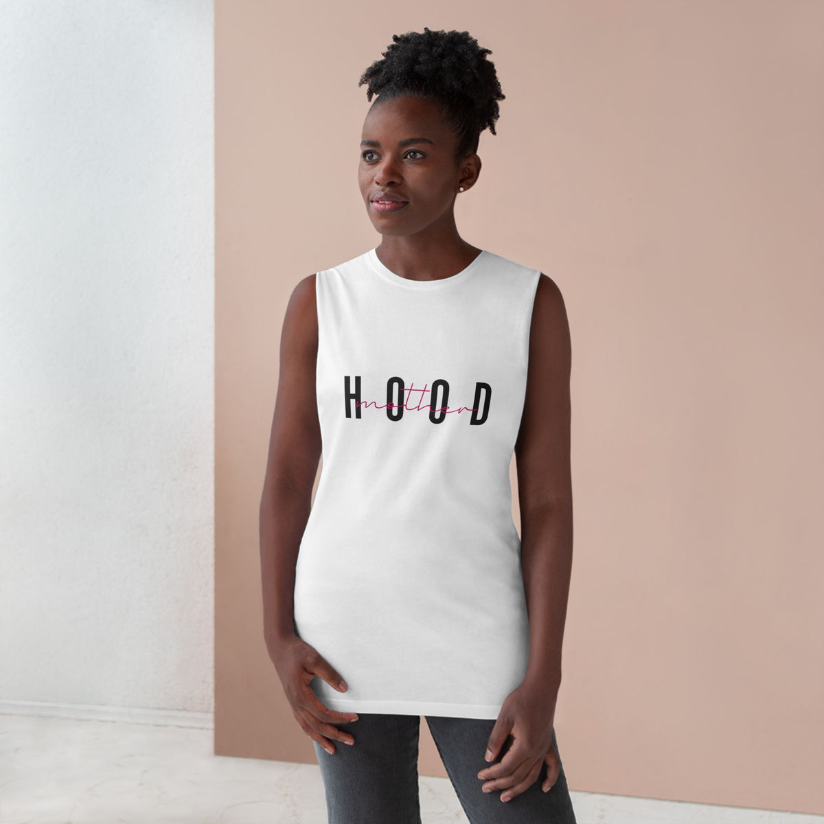 Mother-HOOD Tank Top — Minimal Streetwear Graphic Muscle Tee