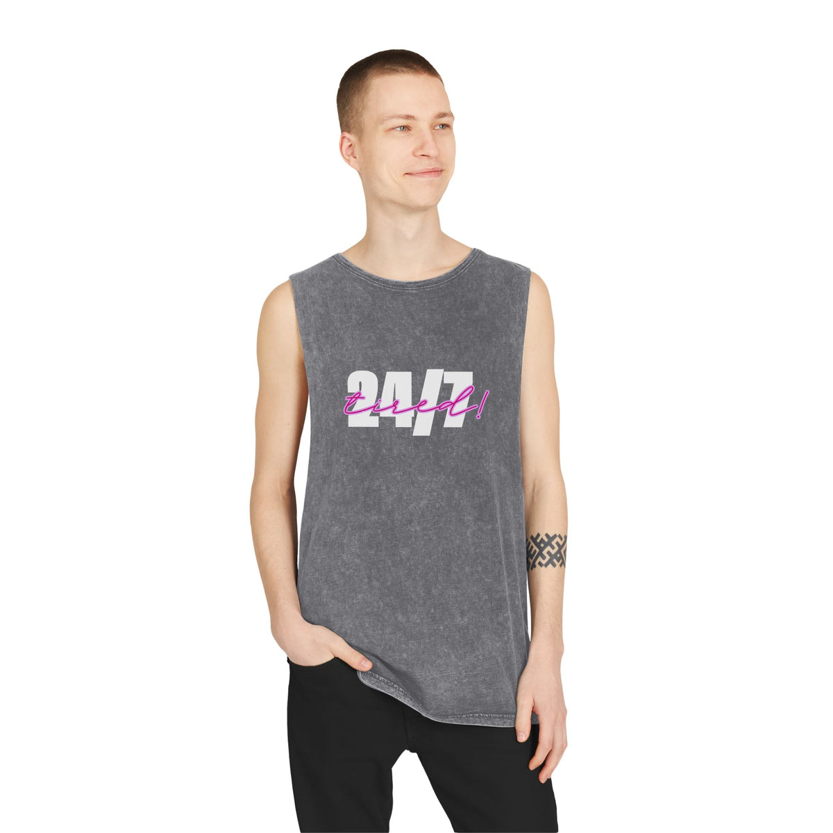 Tank Top — 24/7 Tired Retro Stonewash Muscle Tank