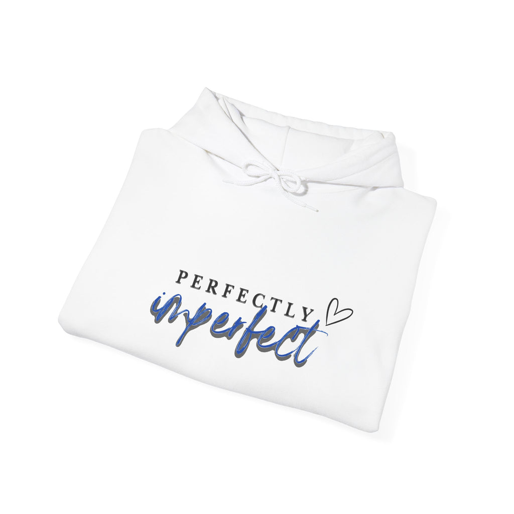 Perfectly Imperfect Hoodie — Inspirational Script Pullover with Heart