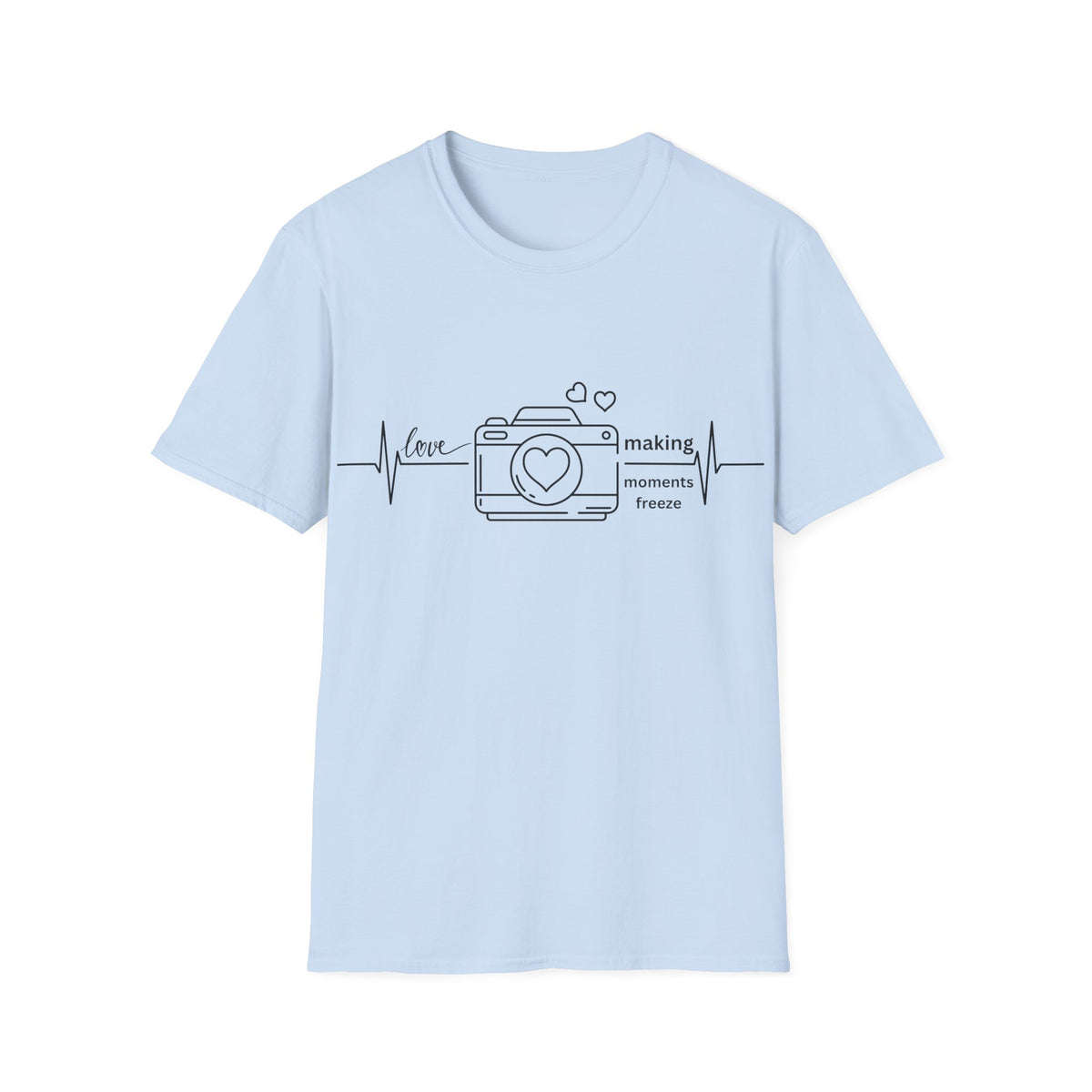 Photography Lover T-Shirt — “Love Making Moments Freeze” Camera Graphic Tee