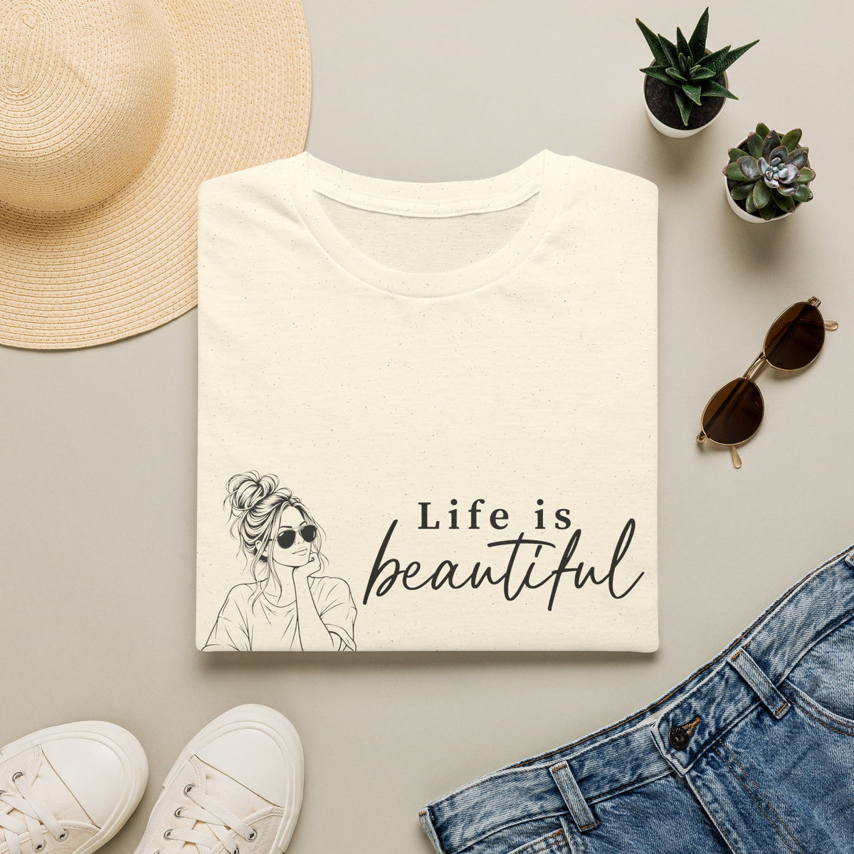 Life Is Beautiful Tee — Woman Graphic T‑Shirt