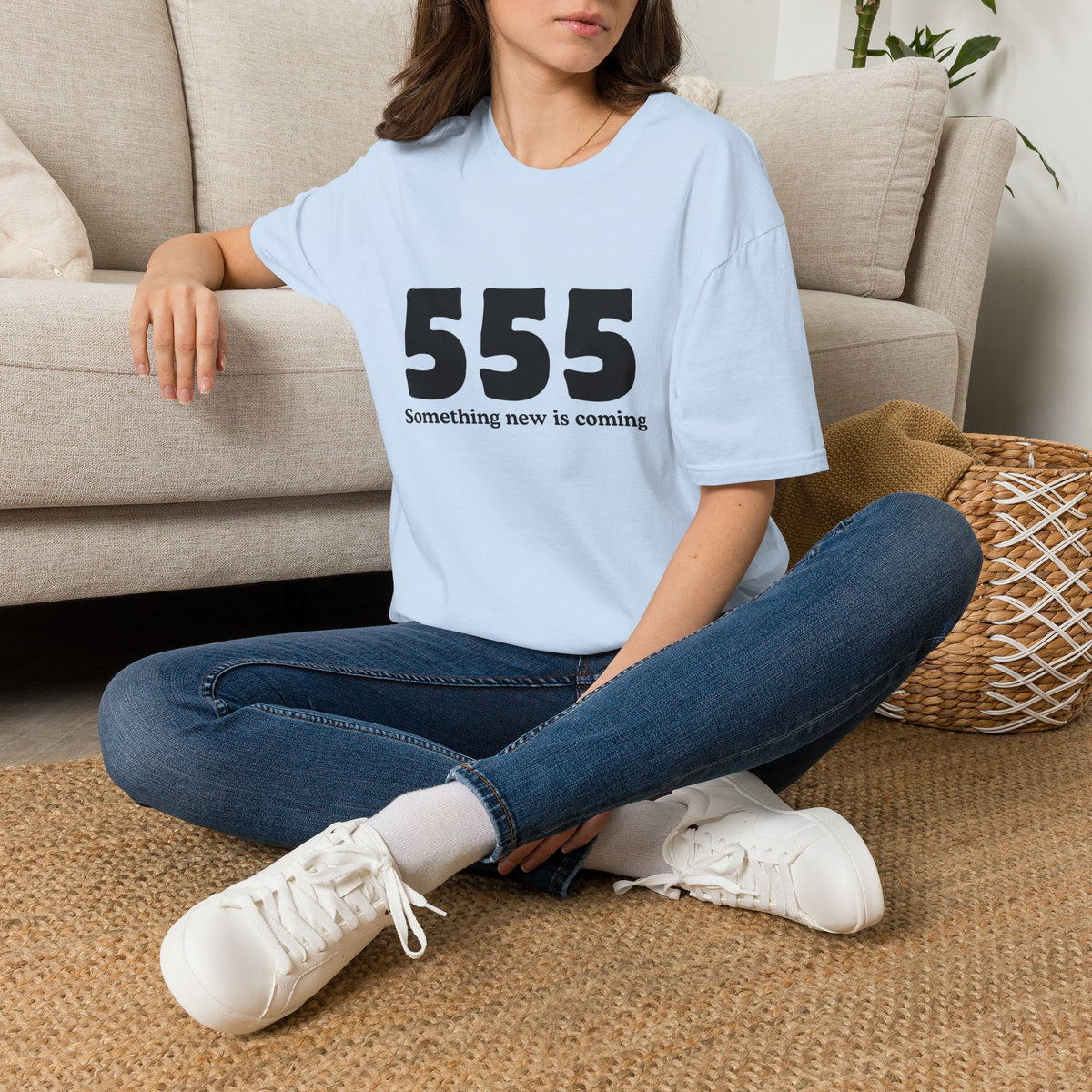 555 T‑Shirt — "Something New Is Coming" Angel Number Tee