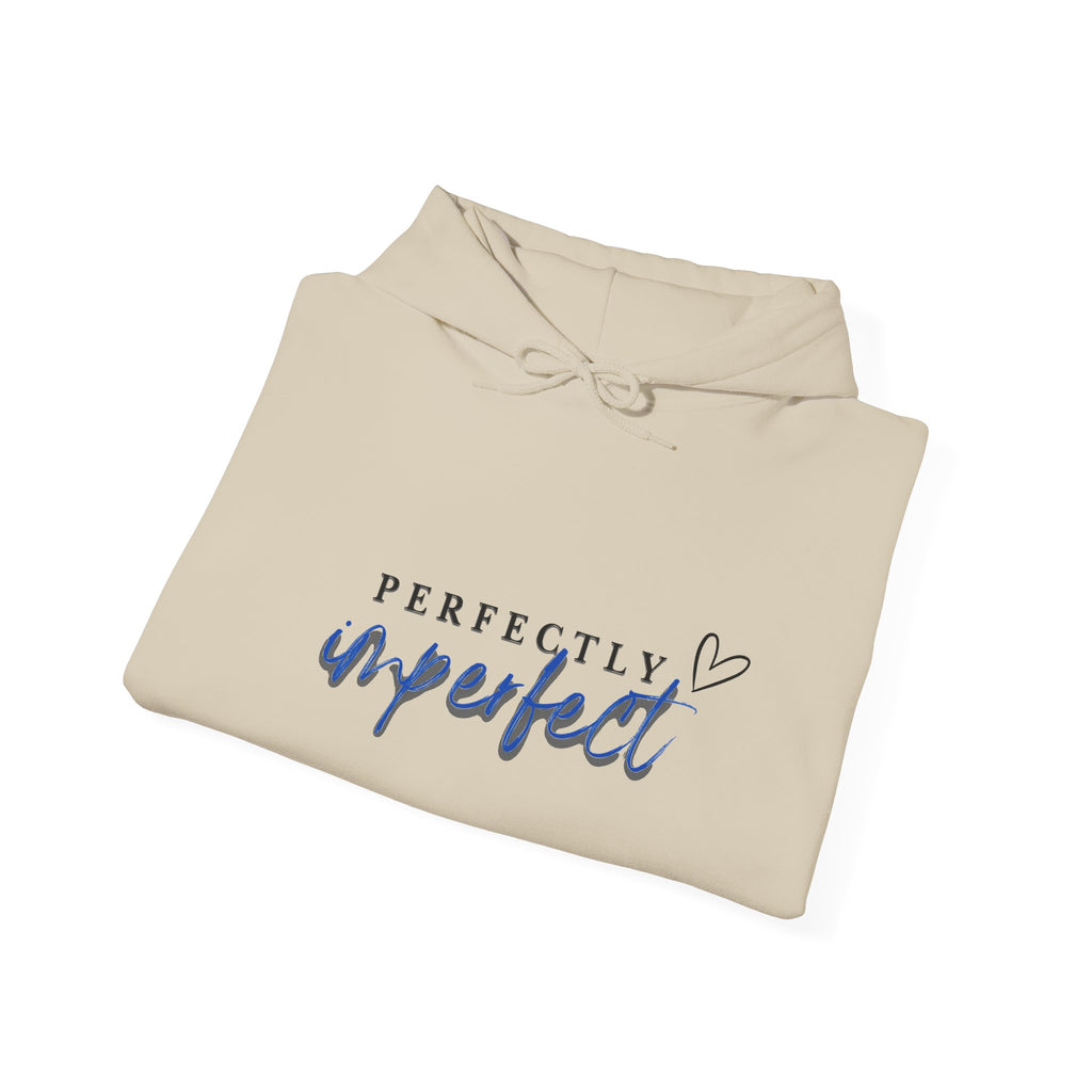 Perfectly Imperfect Hoodie — Inspirational Script Pullover with Heart