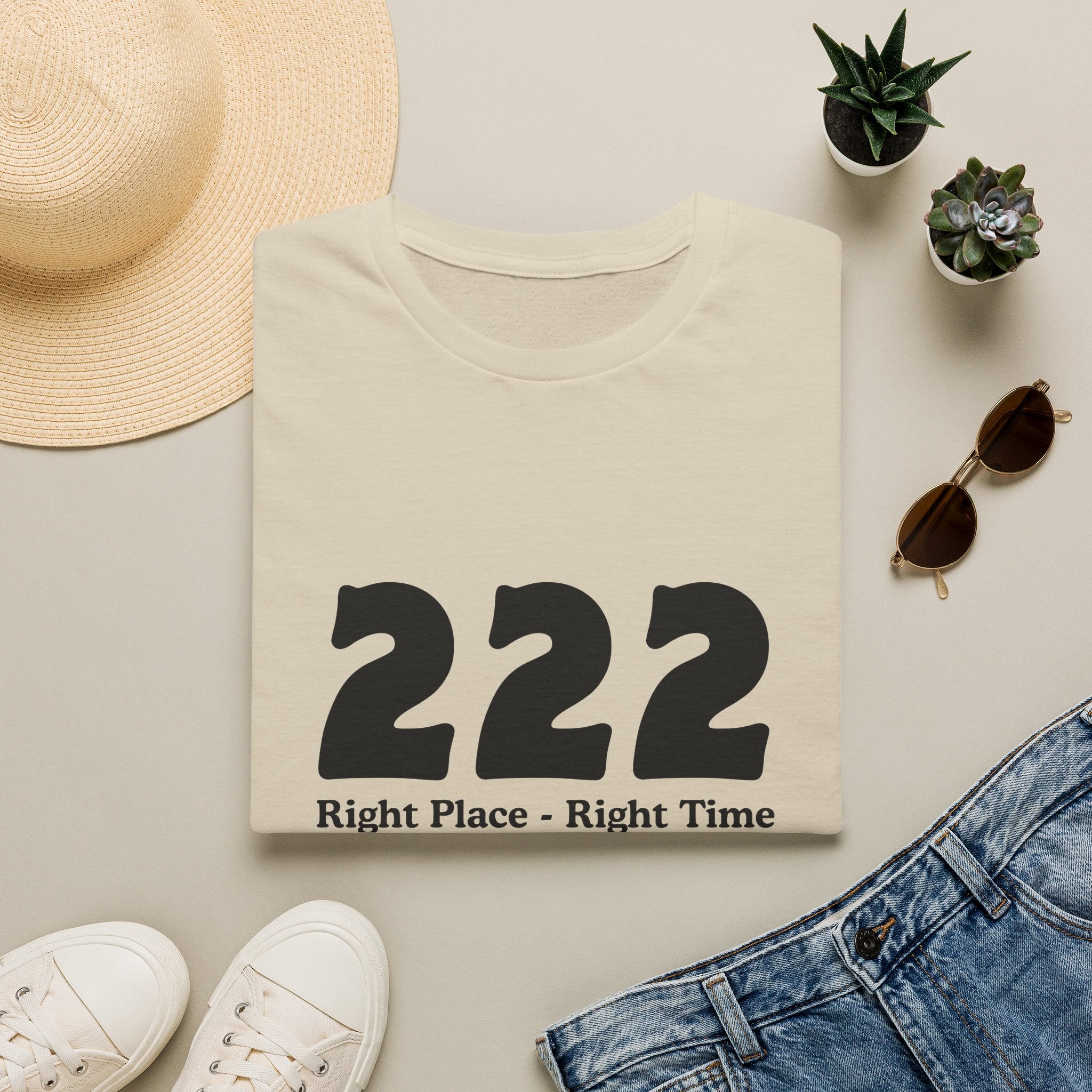 222 Right Place Right Time T-Shirt — Angel Number 222 Spiritual Tee