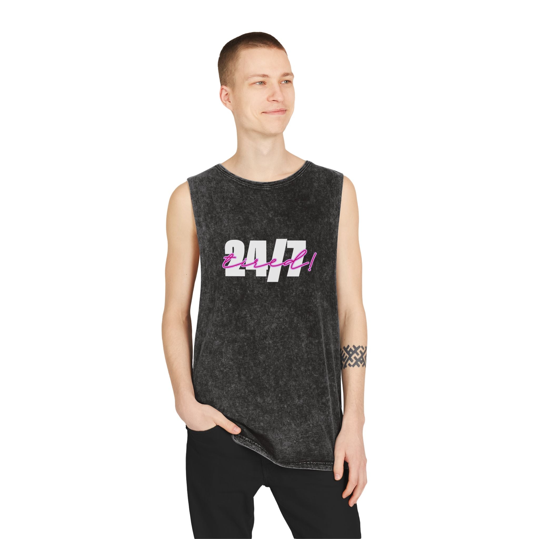 Tank Top — 24/7 Tired Retro Stonewash Muscle Tank