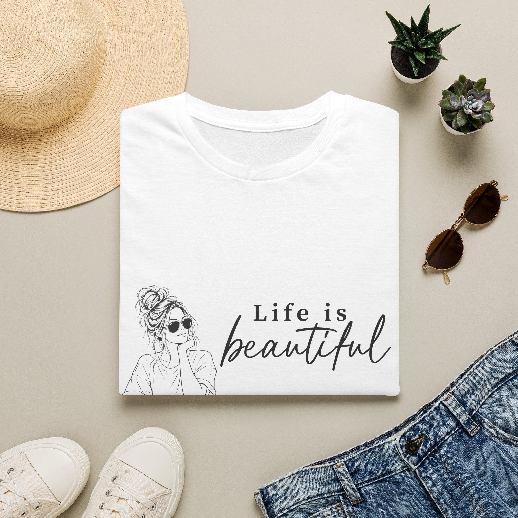 Life Is Beautiful Tee — Woman Graphic T‑Shirt