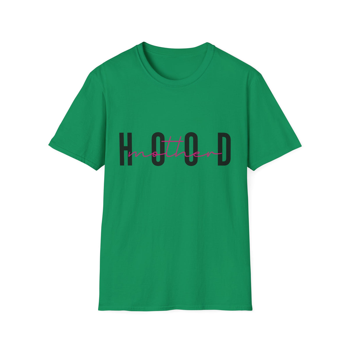 Hood Mum T-Shirt — Trendy 'HOOD' Script Graphic Tee for Mums