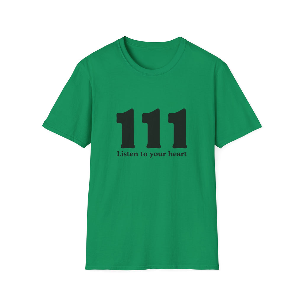 111 Listen to Your Heart T‑Shirt — Angel Number 111 Spiritual Tee