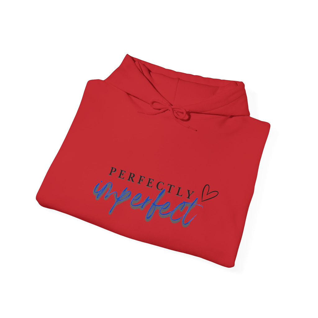 Perfectly Imperfect Hoodie — Inspirational Script Pullover with Heart