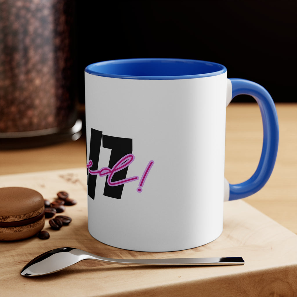 24/7 Tired Coffee Mug — Retro Script Accent 11oz