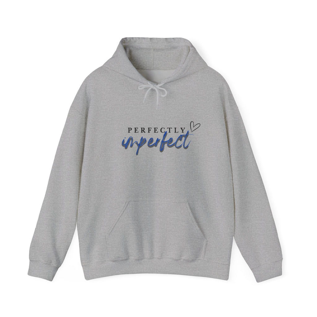 Perfectly Imperfect Hoodie — Inspirational Script Pullover with Heart