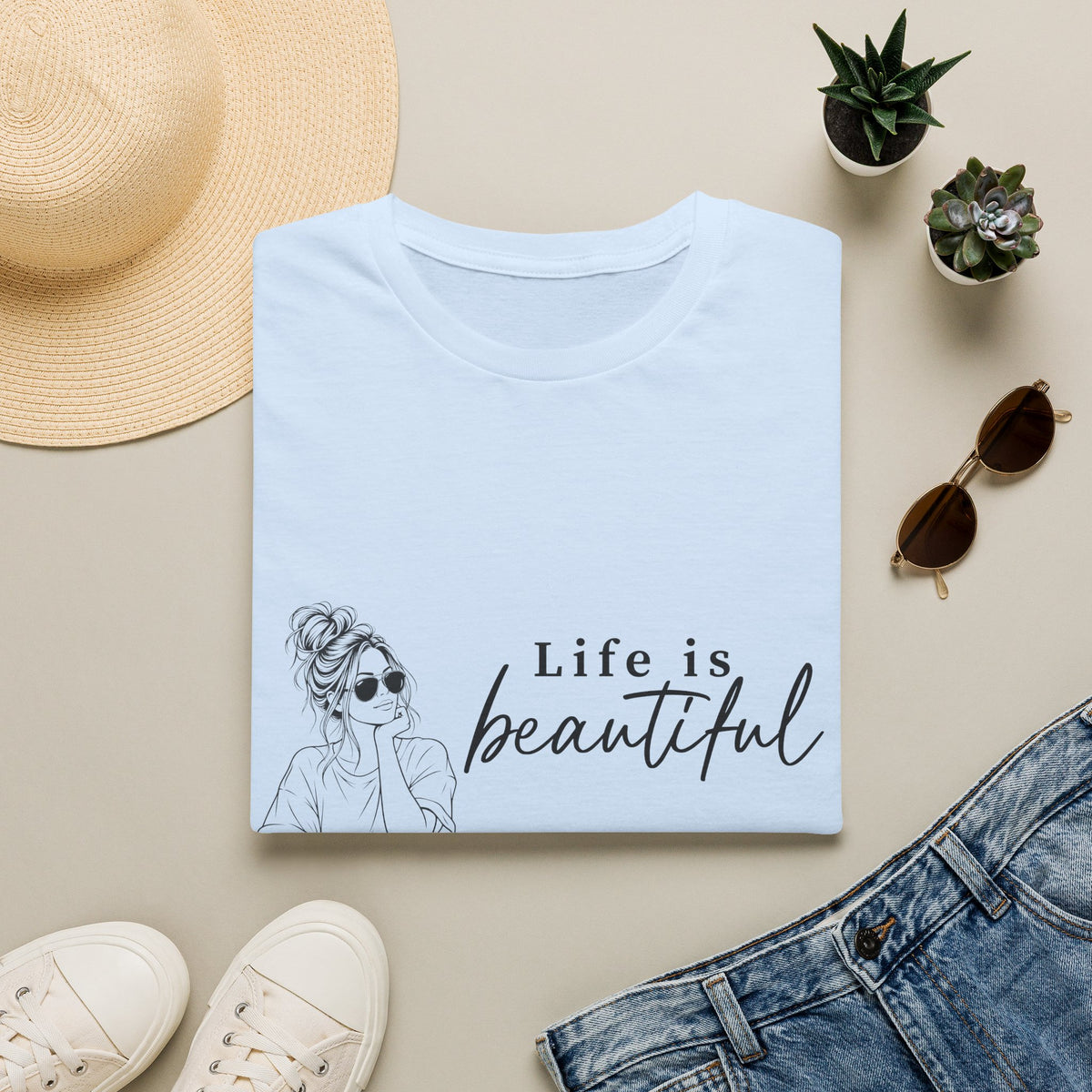 Life Is Beautiful Tee — Woman Graphic T‑Shirt