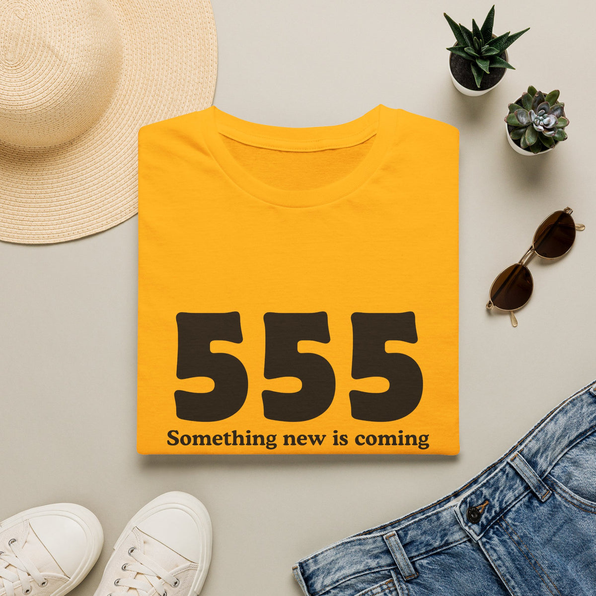 555 T‑Shirt — "Something New Is Coming" Angel Number Tee
