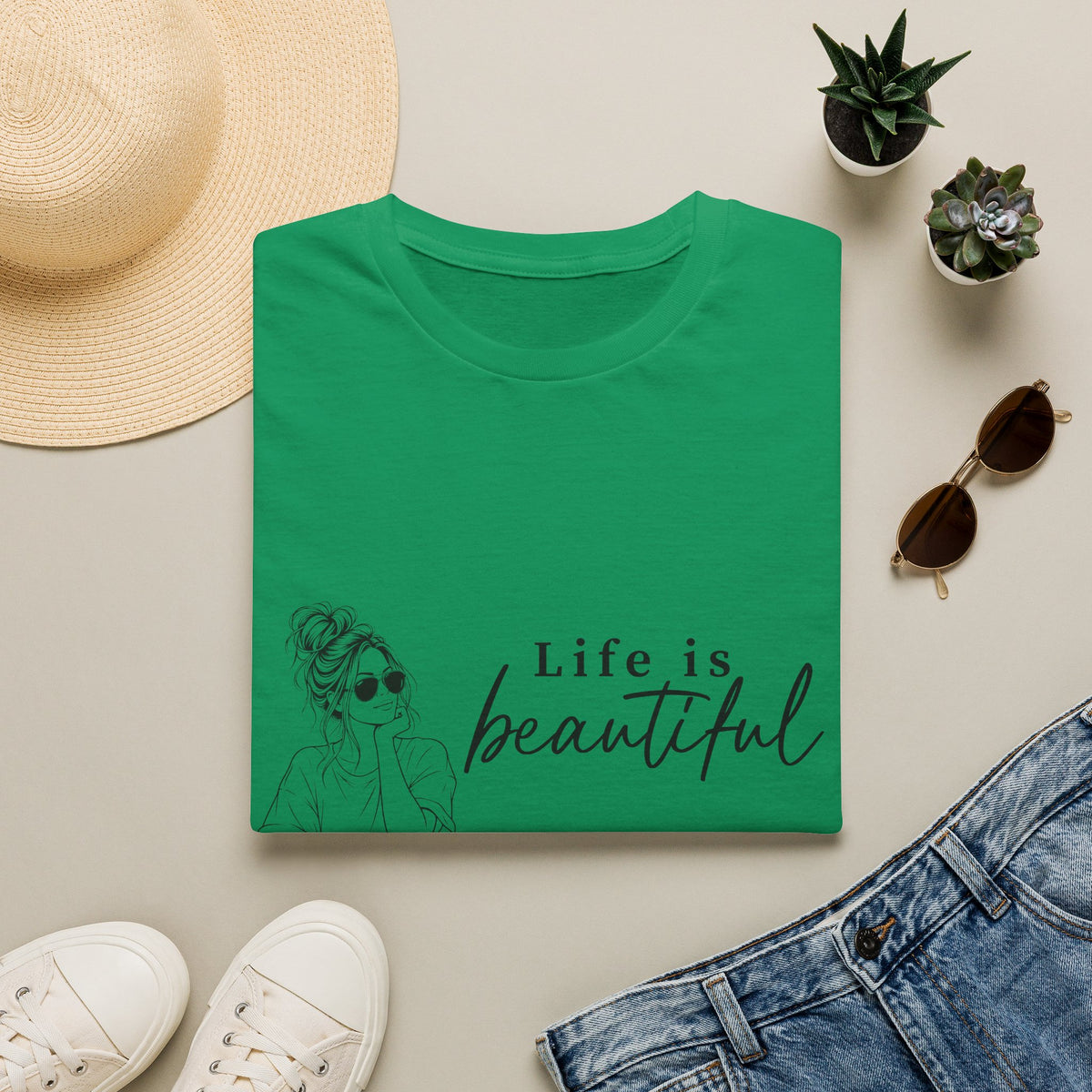 Life Is Beautiful Tee — Woman Graphic T‑Shirt