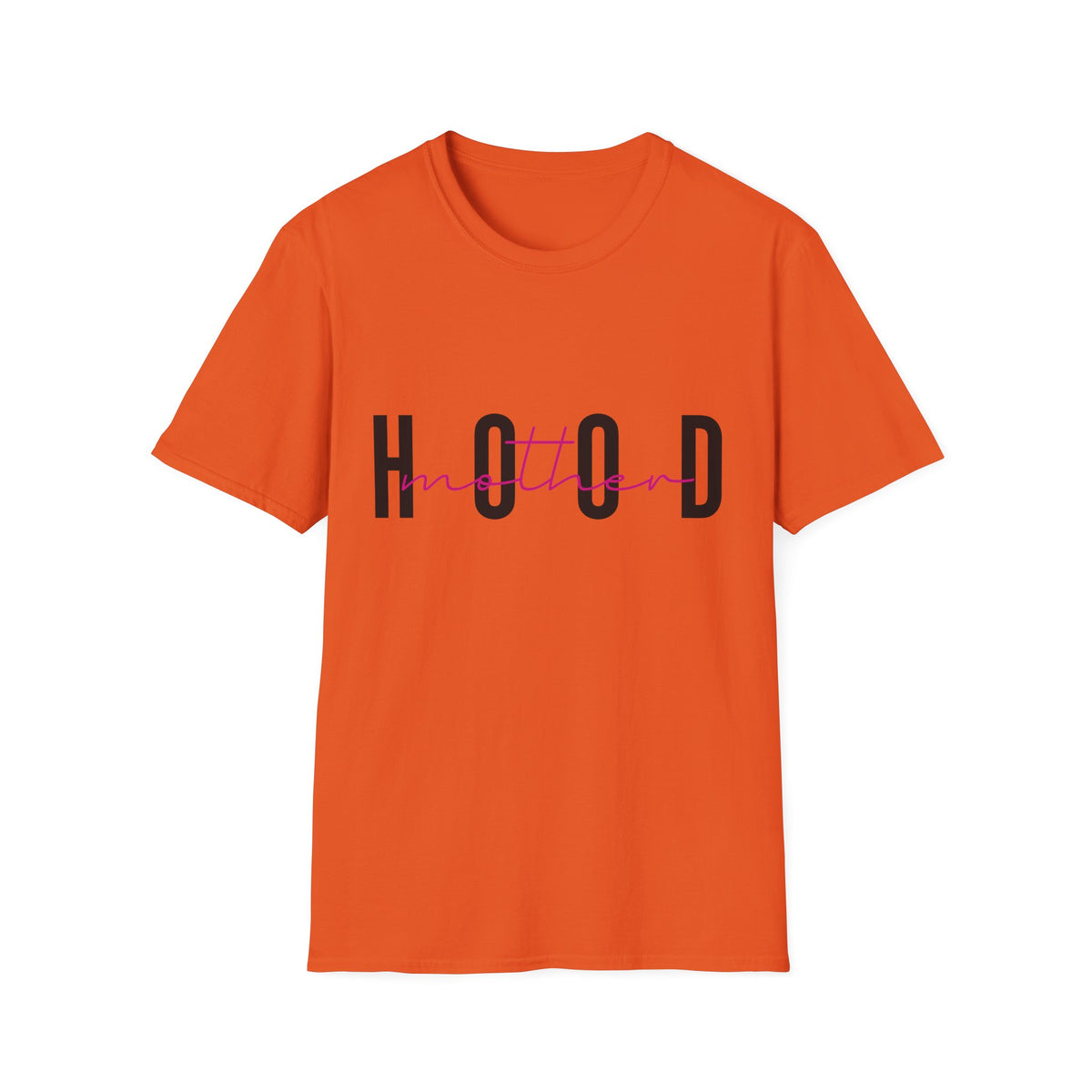 Hood Mum T-Shirt — Trendy 'HOOD' Script Graphic Tee for Mums