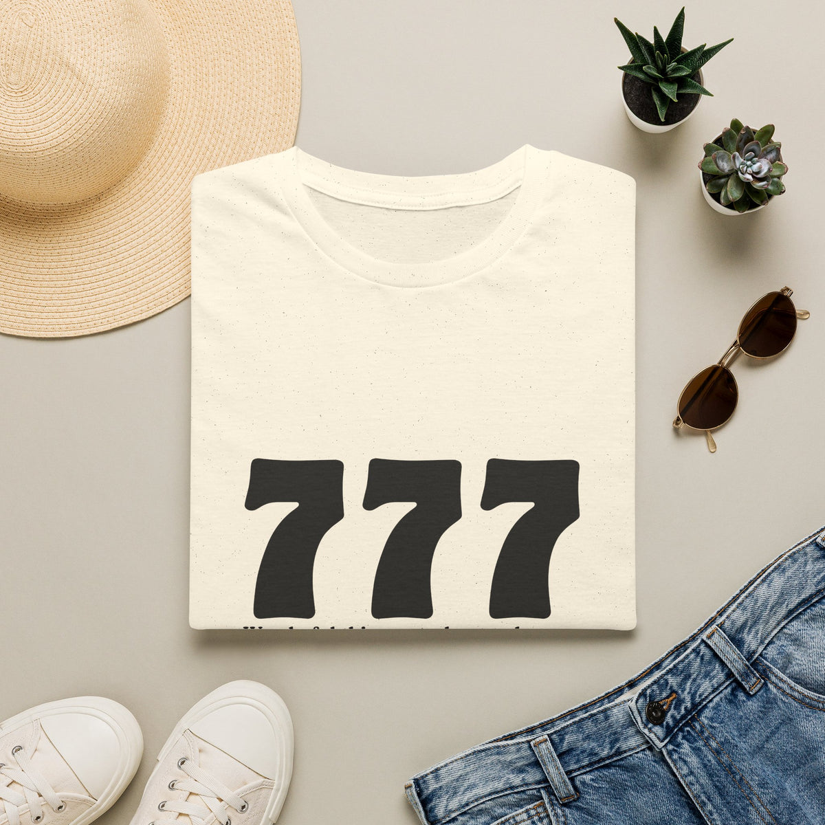 777 Lucky Number T-Shirt — Positive Vibes Graphic Tee