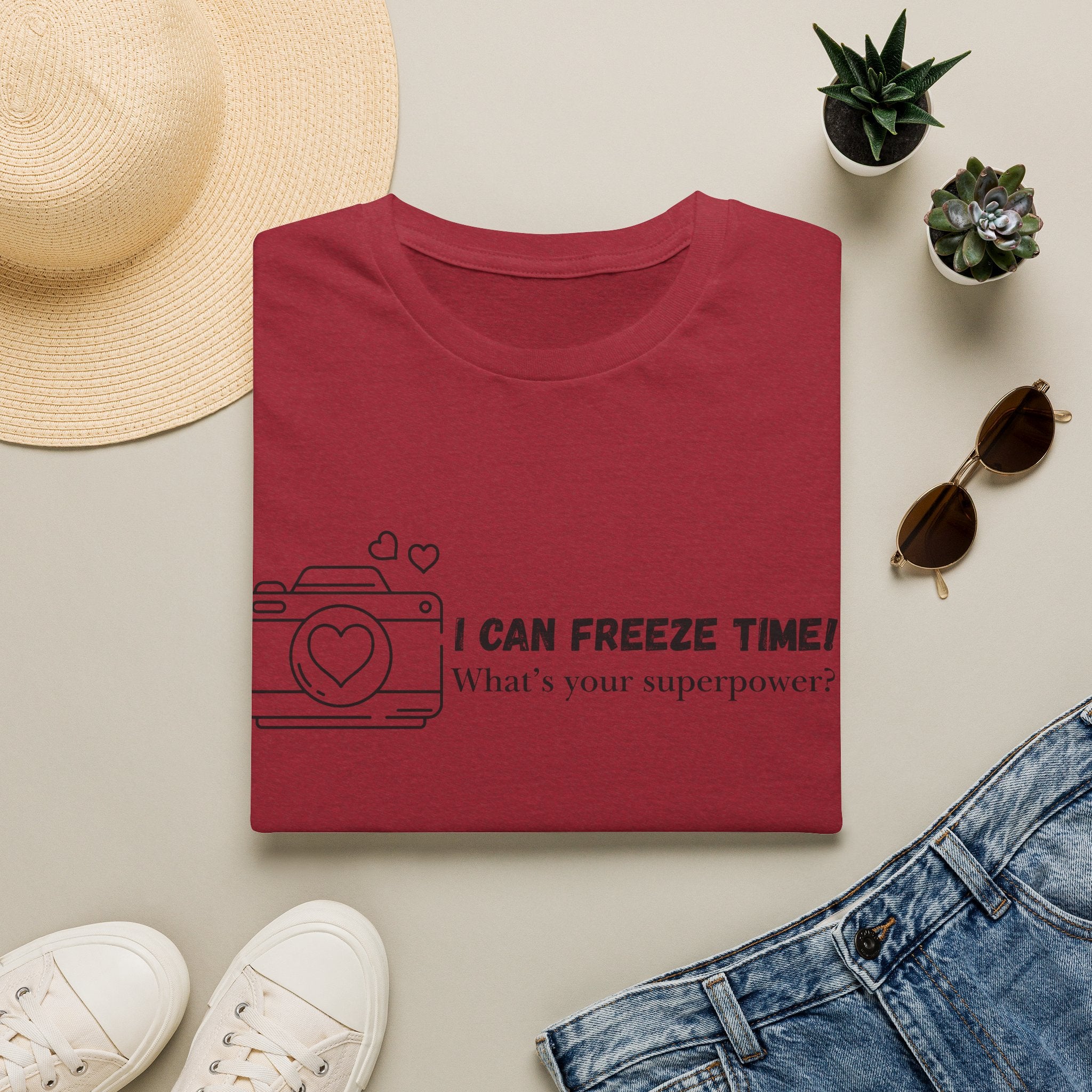 I Can Freeze Time Camera T-Shirt — "What's Your Superpower?"